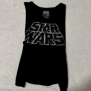 Loose fit, shoulder cut black tank top